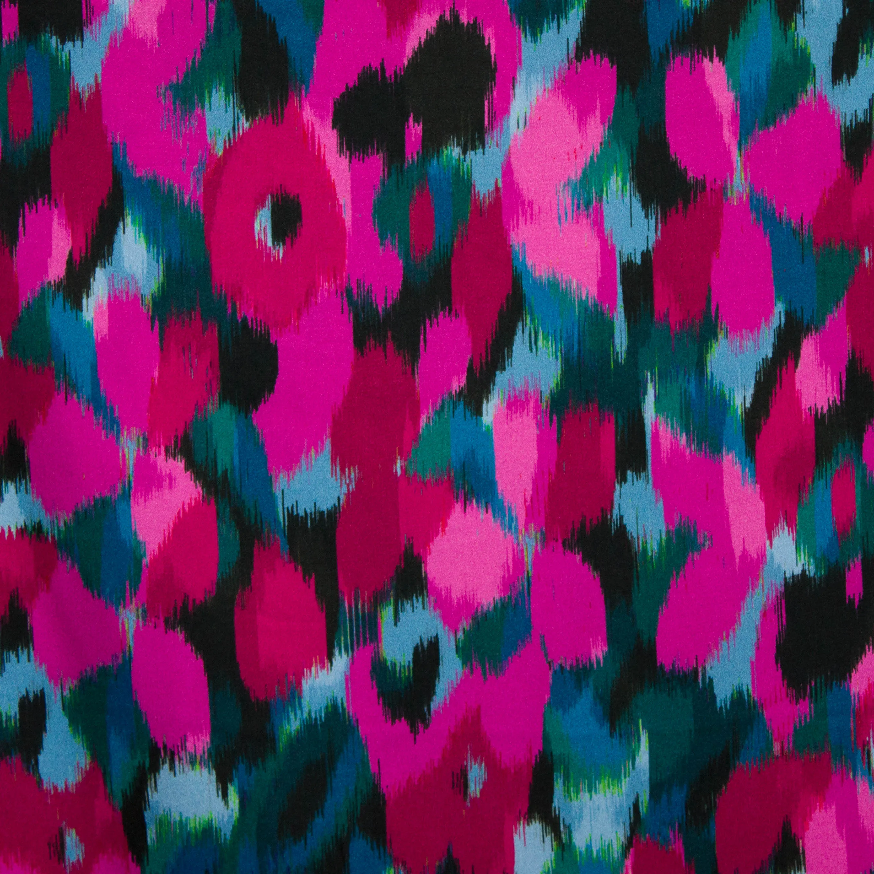 viscose satijn fuchsia met abstract motief - A La Ville